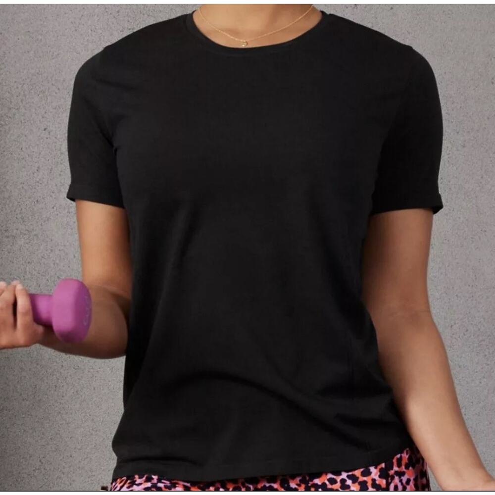 Fabletics Performance Seamless Workout Tee Xl Bla… - image 1